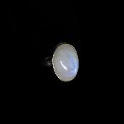 Pierre de Lune Bleutée Bague en Argent 07541 / Taille 57