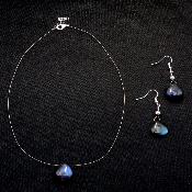 Labradorite Parure Création Pétales 13647