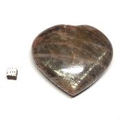 Pierre de lune noire coeur 15473