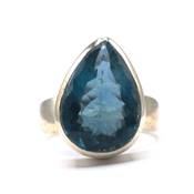 Fluorine Bleue Bague en Argent 18432 / Taille 55