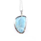 Larimar Pendentif Avec Monture en Argent 19515