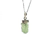 Véritable Moldavite Pendentif Avec Monture en Argent 20249