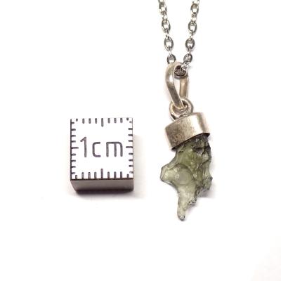 Véritable Moldavite Pendentif Avec Monture en Argent 2215