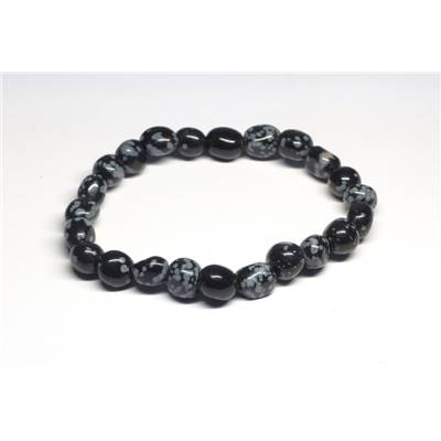 Obsidienne Flocon de Neige Bracelet Mini Roulé