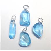 Cristal Aqua Aura Pendentif Pierre Roulée