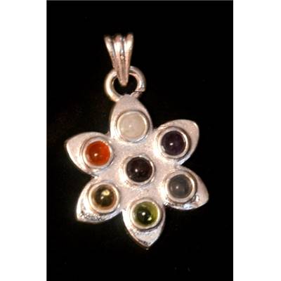 7 Chakras Pendentif Métal Argenté Choix n°19