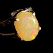 Bague Opale d'Éthiopie 13570 / Taille réglable 