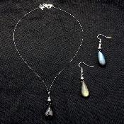 Labradorite Parure Création Pétales 13649