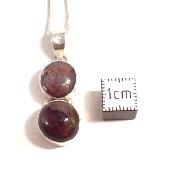 Rubis Etoilé Pendentif avec Monture en Argent n° 15054