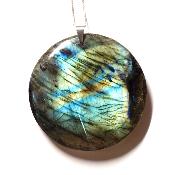 Labradorite pendentif disque 15350