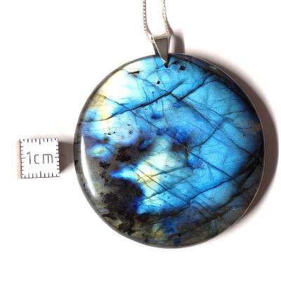 Labradorite pendentif disque 15358
