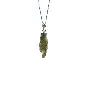 Véritable Moldavite Pendentif Avec Monture en Argent 20251