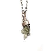Véritable Moldavite Pendentif Avec Monture en Argent 2215