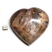 Pierre de lune noire coeur 2255