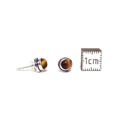 Oeil de Tigre Boucles d'Oreilles Ronde Choix n°1 BO1A