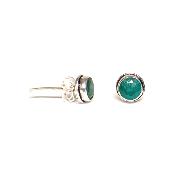 Silimanite verte Boucles d'Oreilles Ronde Choix n°1 BO1A
