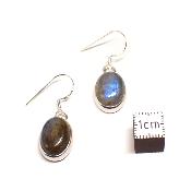 Labradorite Boucles d'Oreilles Ovale Pendante Choix n°2 BO3A