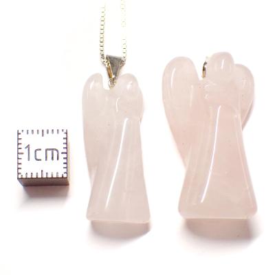 Quartz Rose Pendentif Ange