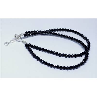 Spinelle Noire Bracelet Double Facetté - 3 mm