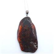 Ambre de la Mer Baltique Pendentif Avec Bélière en Argent 07631