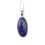 Lapis-Lazuli d'Afghanistan Pendentif avec Monture en Argent 19531