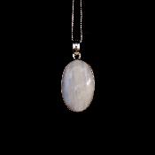 Pierre de Lune Bleutée Pendentif avec Monture en Argent 19557
