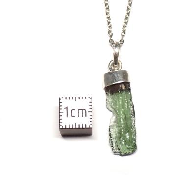 Véritable Moldavite Pendentif Avec Monture en Argent 2222