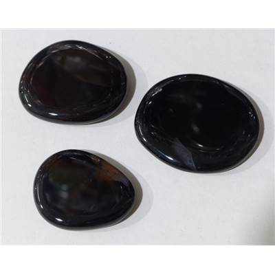 Agate Noire Pierre Plate