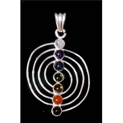 7 Chakras Pendentif Métal Argenté Choix n°37