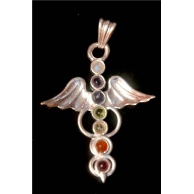 7 Chakras Pendentif Métal Argenté Choix n°50
