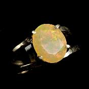 Bague Opale d'Éthiopie 13570 / Taille réglable 