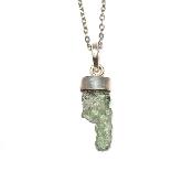 Véritable Moldavite Pendentif Avec Monture en Argent 2223
