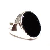 Onyx Bague réglable en Argent Ovale Choix n°3 BG3
