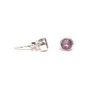 Améthyste Boucles d'Oreilles Ronde facette BO1B