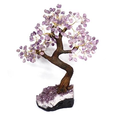 Arbre de Vie pierres roulées Améthyste sur base en Améthyste 0001