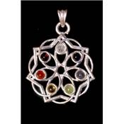 7 Chakras Pendentif Métal Argenté Choix n°32