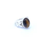 Oeil de Tigre Bague en Argent 13759 / Taille 54