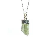 Véritable Moldavite Pendentif Avec Monture en Argent 20241
