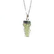 Véritable Moldavite Pendentif Avec Monture en Argent 20246