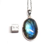 Labradorite Pendentif avec Monture en Argent 2209