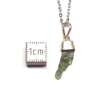 Véritable Moldavite Pendentif Avec Monture en Argent 2217