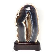 Agate Naturelle Géodes sur socle en bois 2890