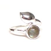 Labradorite Bague réglable en Argent avec Symbole Choix n°1 BG1B
