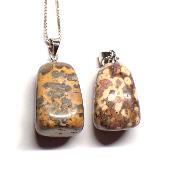 Jaspe Léopard Pendentif Pierre Roulée
