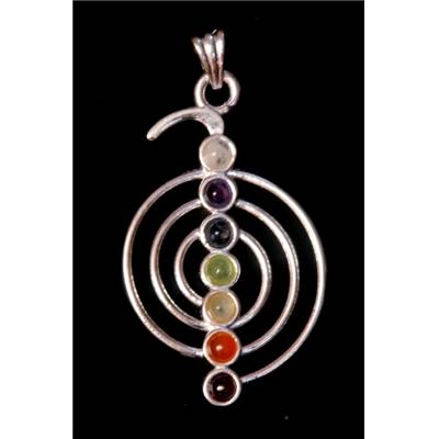 7 Chakras Pendentif Métal Argenté Choix n°43