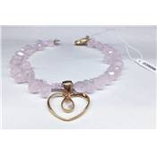 Larmes de Marie - Bracelet Quartz Rose/Coeur Or 03586