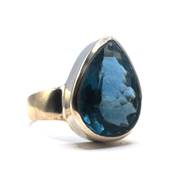 Fluorine Bleue Bague en Argent 18432 / Taille 55