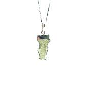 Véritable Moldavite Pendentif Avec Monture en Argent 20246