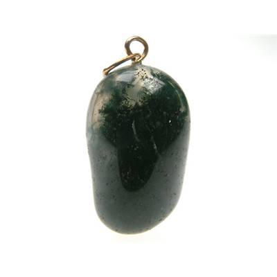 Agate Mousse Pendentif Pierre Roulée