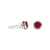 Silimanite Rouge Boucles d'Oreilles Ronde Choix n°1 BO1A